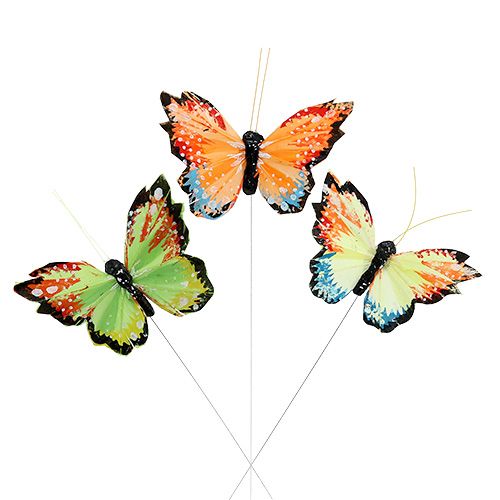 Floristik24 Feather butterfly 9cm sort.12St