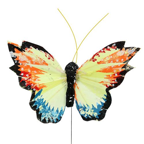 Floristik24 Feather butterfly 9cm sort.12St