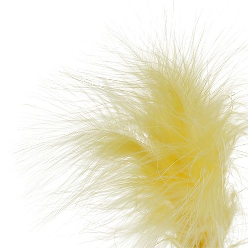 Feathers on sticks Yellow L30cm 12pcs