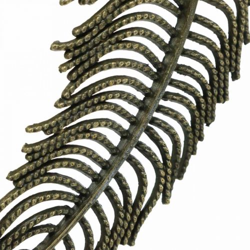 Product Decorative feathers, jewelry pendants, metal feathers, scatter decoration bronze-colored L8cm 10 pcs