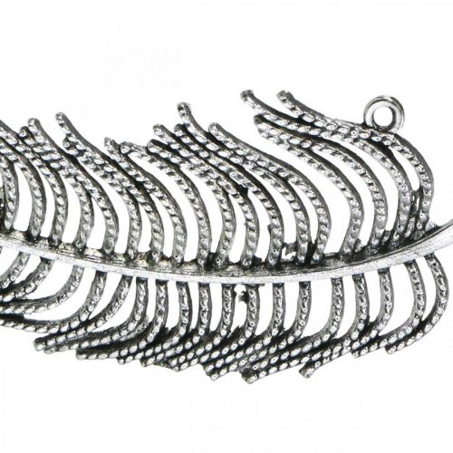 Floristik24 Feathers for decorating, scattered decoration, metal feathers, jewelry making silver L8cm 10pcs