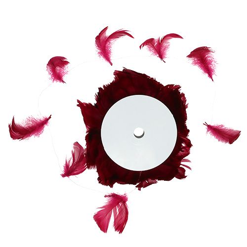 Feathers on wire Raspberry red 10m
