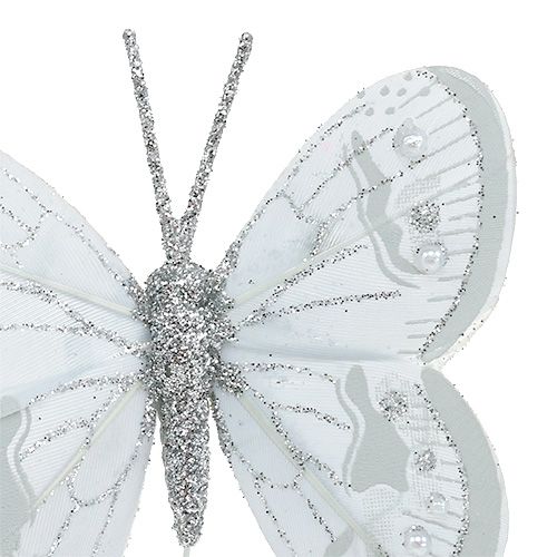 Product Spring butterfly silver with mica 7cm 4pcs