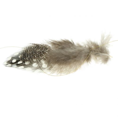 Floristik24 Feather garland brown 5m