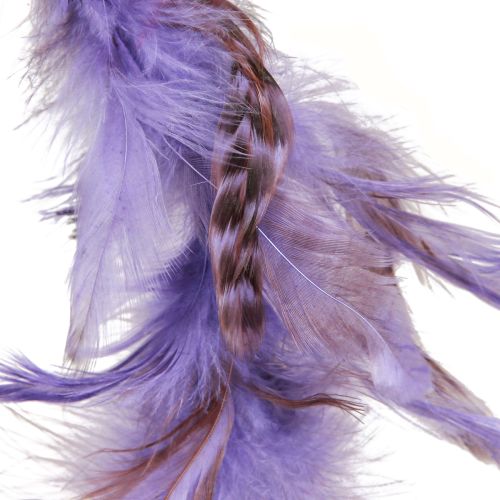 Product Feather wreath purple pheasant feathers decorative wreath Ø20cm 3 pcs