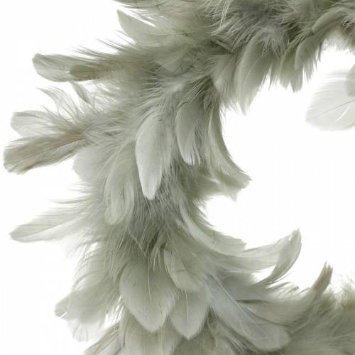 Floristik24 Easter decoration feather wreath gray Ø16.5cm real feathers