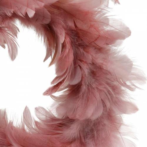 Product Easter decoration feather wreath old pink Ø25cm spring decoration