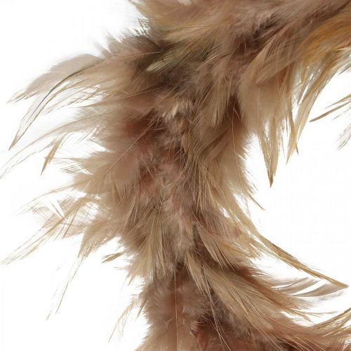 Product Feather wreath pink, red-brown Ø16cm Real feathers spring decoration