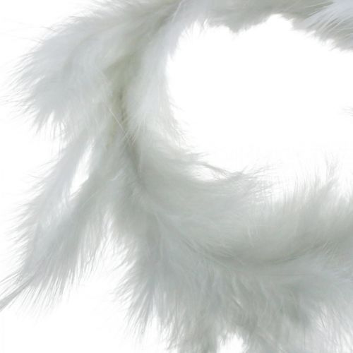 Product Feather wreath white Ø15cm spring decoration with real feathers 4pcs