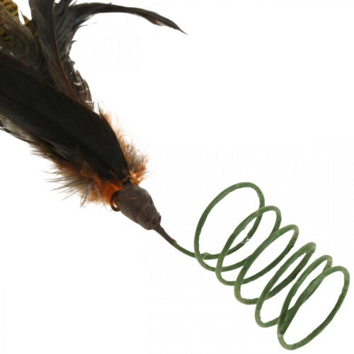 Product Colorful feathers decoration on wire spring spring decoration H35cm 3pcs