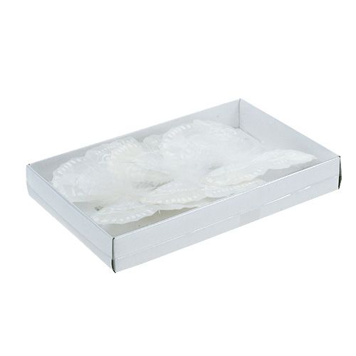 Floristik24 Feather butterfly 11,5cm with clip white 3pcs