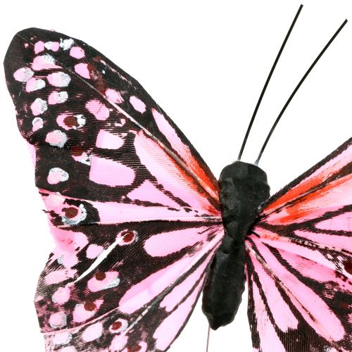 Floristik24 Butterfly on wire pink 11cm 12pcs