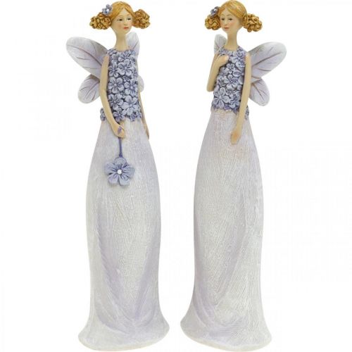 Flower fairies, spring decoration, flower elves violet H19/19.5cm set of 2