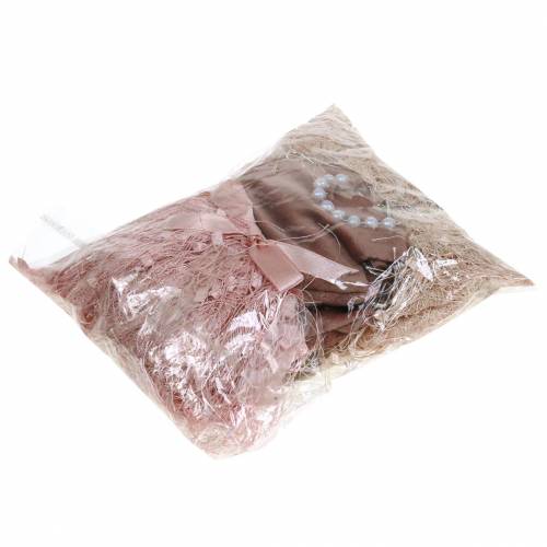 Product Christmas decoration elf dress on hanger pink, brown/cream 16cm 4 pcs assorted