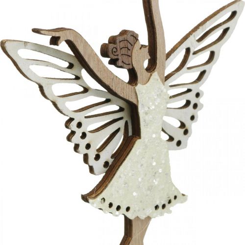 Floristik24 Flower plug fairy, spring, dancing elf, plant plug nature, silver, white 6pcs