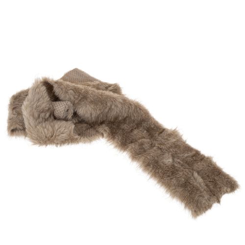 Faux Fur Ribbon for Decoration and Crafting, 15x180cm, Set of 2, Brown | Floristik24.co.uk