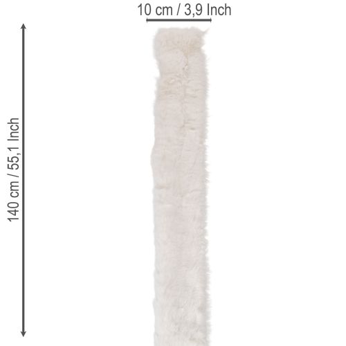 Faux Fur Decorative Ribbon Roll White 10mm x 1.4m (Set of 3) | Floristik24.co.uk