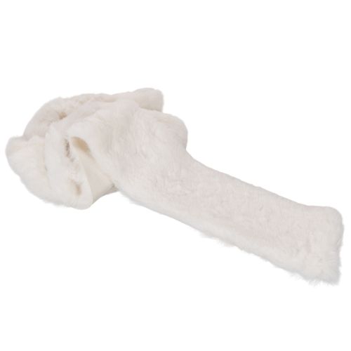 Faux Fur Decorative Ribbon Roll White 10mm x 1.4m (Set of 3) | Floristik24.co.uk