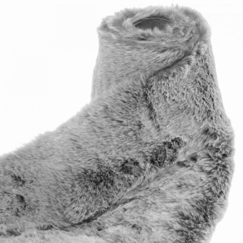 Table runner faux fur grey, decorative fur for table 15×200cm