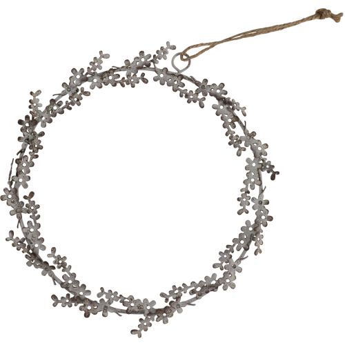Product Window decoration door wreath flower wreath metal white Ø16.5cm