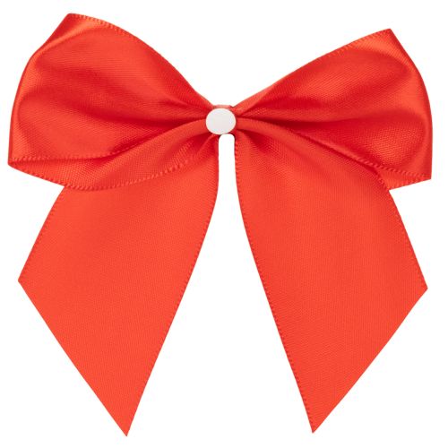 Red Pre-Tied Fabric Decorative Bows with Adhesive Backing, 11cm, Pack of 25 | Floristik24.co.uk