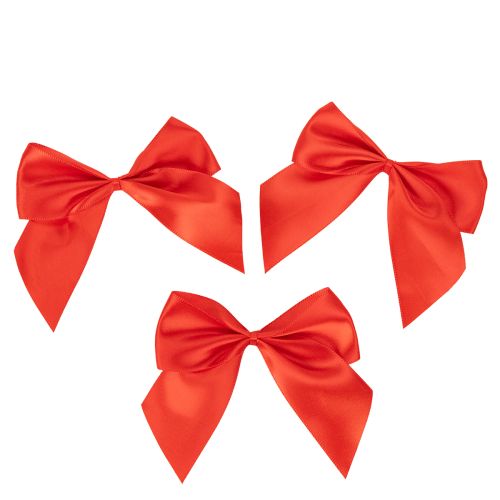 Red Pre-Tied Fabric Decorative Bows with Adhesive Backing, 11cm, Pack of 25 | Floristik24.co.uk