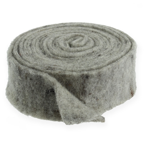Floristik24 Felt Ribbon Gray 7.5cm 5m
