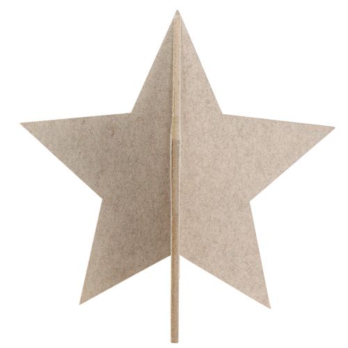Product Felt decoration star to stand Christmas decoration felt beige H62cm
