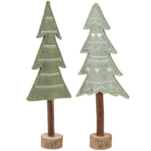 Floristik24 Felt Decoration Fir Trees Table Decoration Christmas Green 25cm 4 Pcs