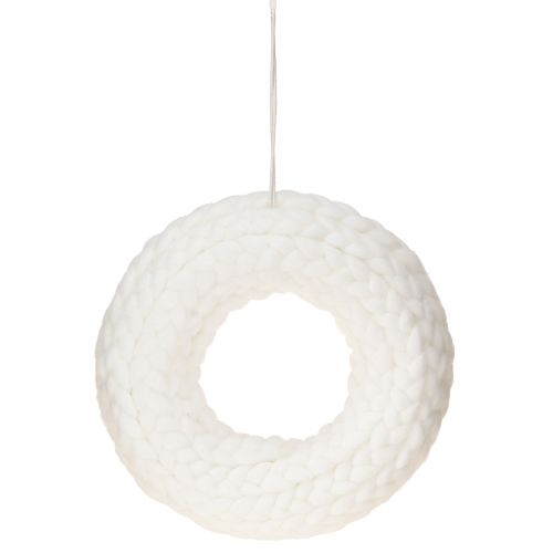 Product Felt decoration wool decorative wreath in white for hanging Ø25cm