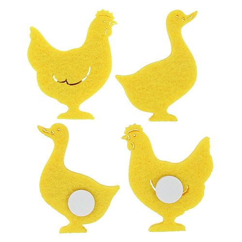 Floristik24 Felt duck, chicken self-adhesive yellow 96 pieces