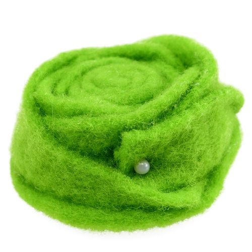 Felt rose green Ø6.5cm 9pcs