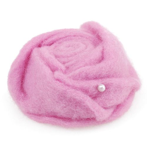 Felt rose pink Ø6.5cm 9pcs