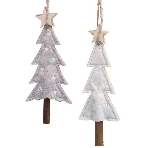Felt Christmas Trees Christmas Tree Decorations Beige Cream 17cm 6 pcs