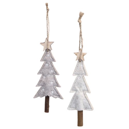 Product Felt Christmas Trees Christmas Tree Decorations Beige Cream 17cm 6 pcs
