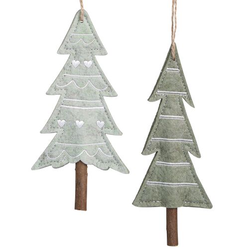 Floristik24 Felt fir trees Christmas tree decorations green H20cm 4 pcs