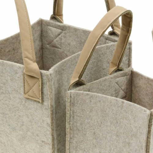 Floristik24 Felt planter, felt beige, felt basket with handles, felt decoration, set of 2