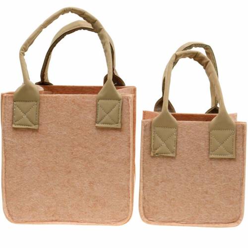 Floristik24 Felt planter pink felt bag with handles felt decoration set of 2