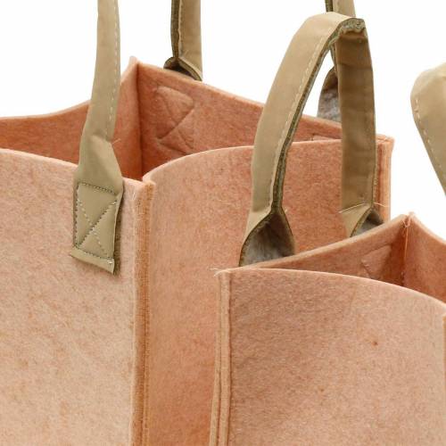 Floristik24 Felt planter pink felt bag with handles felt decoration set of 2
