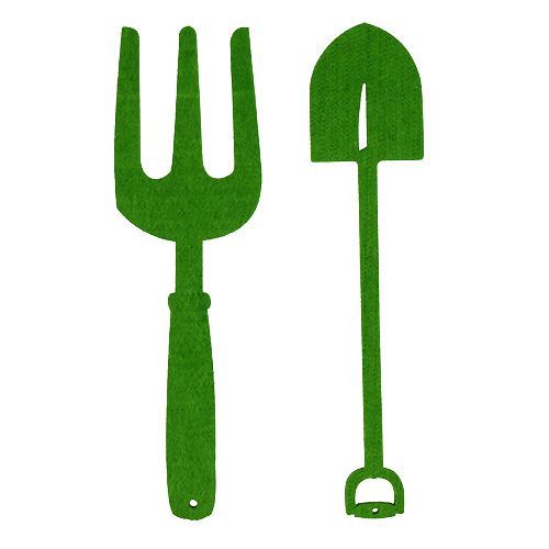 Felt garden tools green 4 pieces