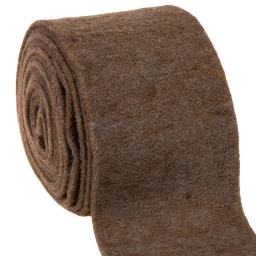 Brown wool felt ribbon, 15cm x 5m, for decoration and crafting