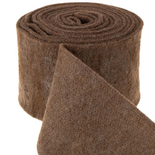 Product Brown wool felt ribbon, 15cm x 5m, for decoration and crafting