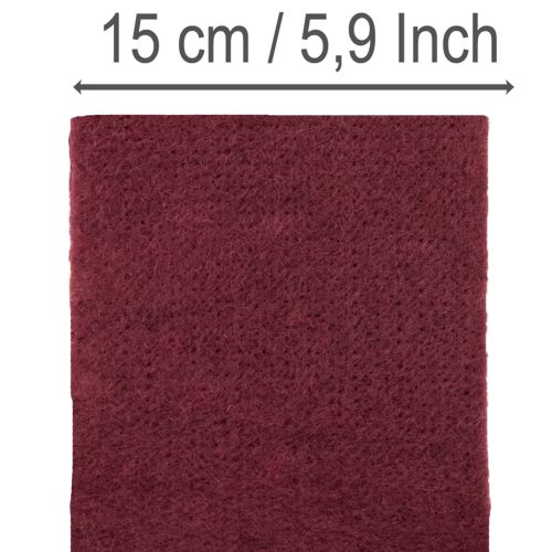Product Felt wool ribbon, dark red, 15cm x 5m, for decoration and crafting