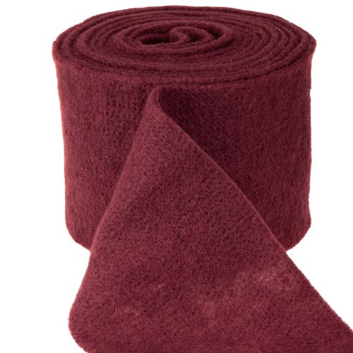 Product Felt wool ribbon, dark red, 15cm x 5m, for decoration and crafting