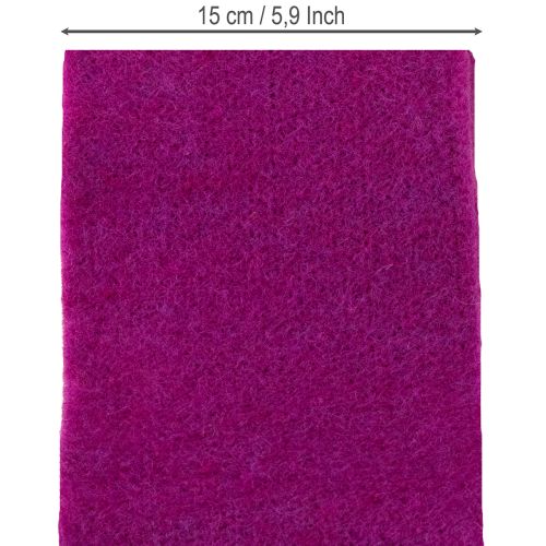 Product Felt wool ribbon, fuchsia, 15cm x 5m, for decoration and crafting