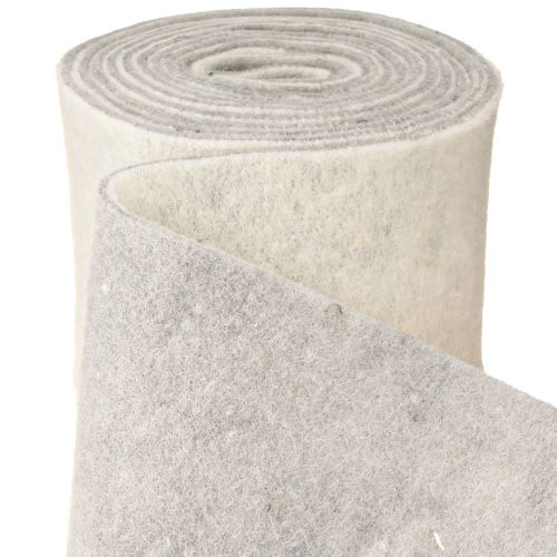 Product Felt ribbon 15cm x 5m two-tone grey, white
