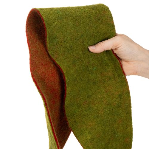 100% Wool Felt Pot Wrap, 15 cm x 5 m, Reversible Green and Red Floristry Band | Floristik24.co.uk