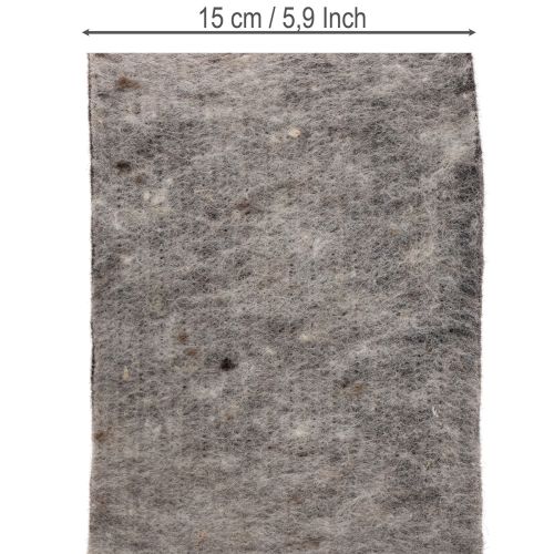 Two-tone wool felt pot hinge, grey/black, 15cm x 5m | Floristik24.co.uk