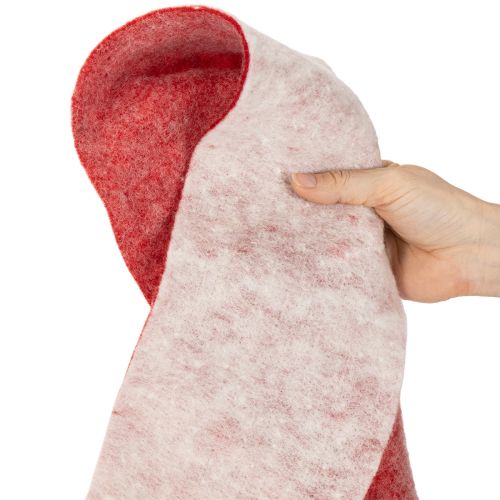 Felt ribbon, 100% wool, two-tone, as pot holder, felt ribbon white/red, 15cm x 5m | Floristik24.co.uk