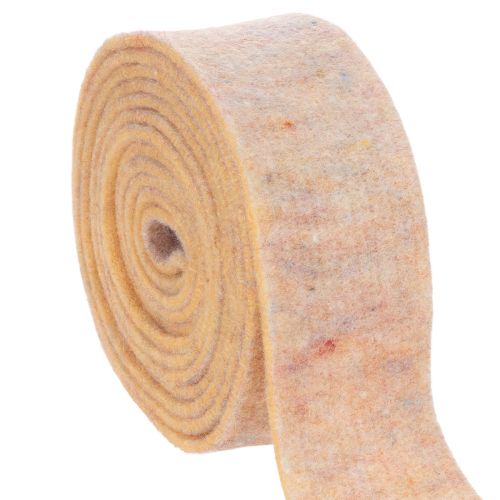 Felt tape as a two-tone pot holder made of pure wool, orange/multicolored, 7.5cm wide, 5m long buy online | Floristik24.co.uk